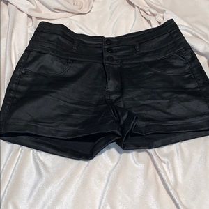 Tinsel Demin black shine jean shorts